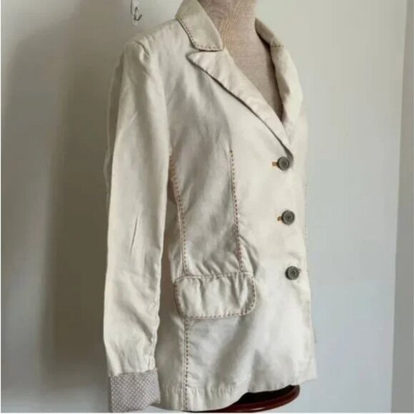 Sundance Cream Colored Linen Blend Blazer Size Medium - Picture 4 of 9
